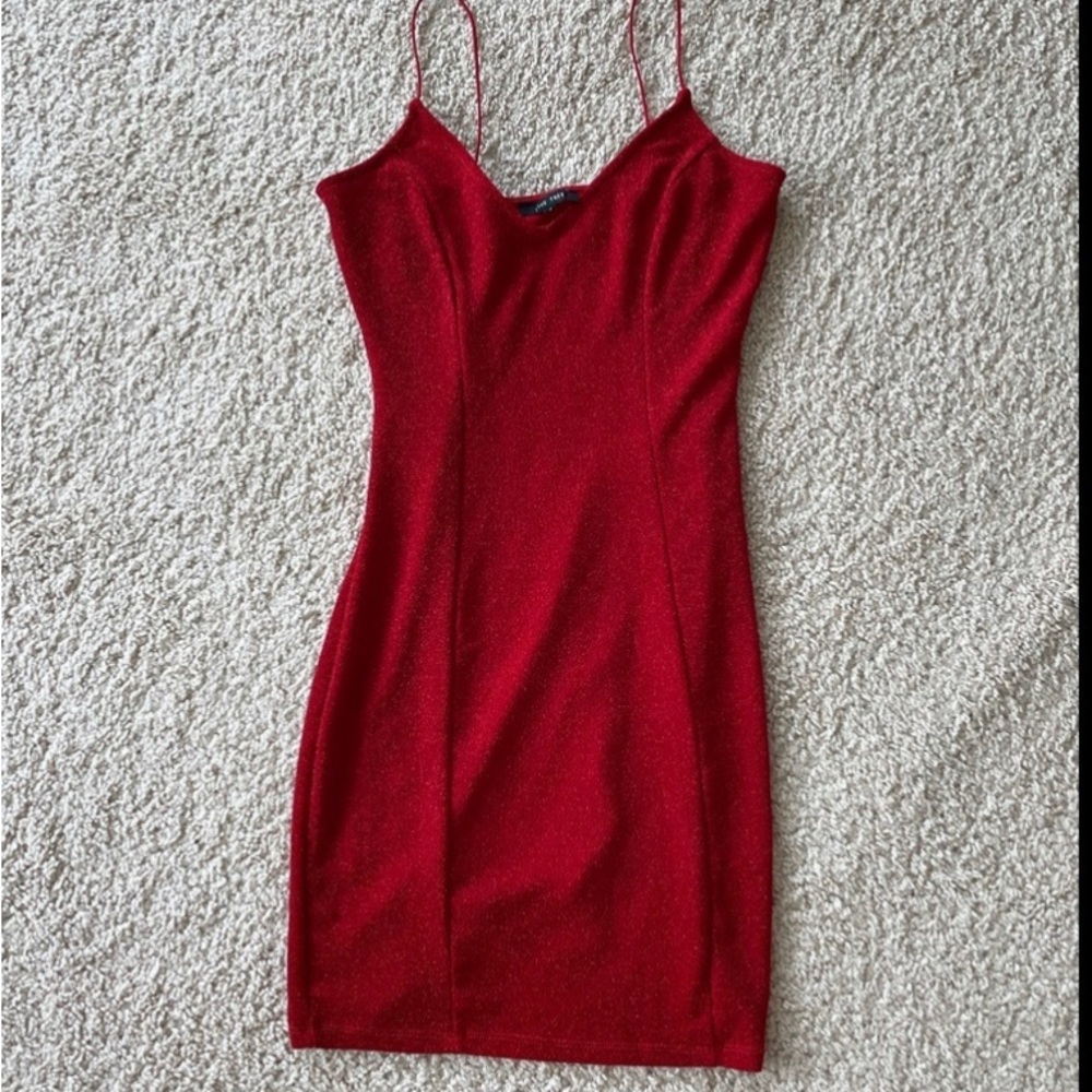 Red mini dress